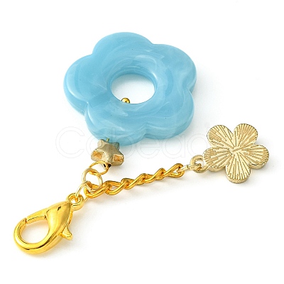 Acrylic Flower Pendants Decorations HJEW-JM01314-08-1