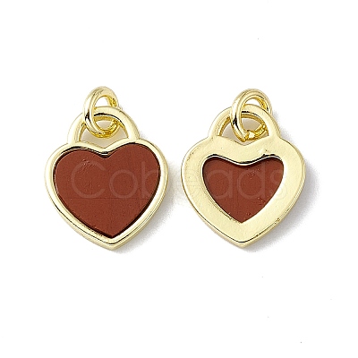 Natural Mixed Stone Heart Charms G-G977-05-1