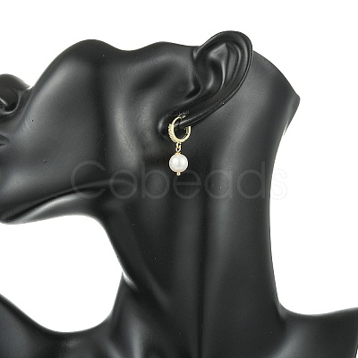 Natural Cultured Freshwater Pearl Hoop Dangle Earrings for Women EJEW-JE07277-1