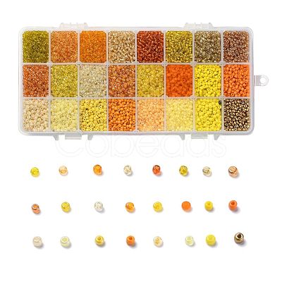 600G 24 Colors Glass Seed Beads SEED-JP0008-03-3mm-1