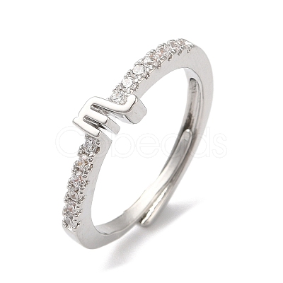 Rack Plating Brass Clear Cubic Zirconia Constellation Adjustable Rings for Women RJEW-S407-08P-03-1