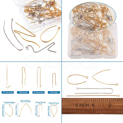 Brass Stud Earring Findings KK-TA0007-75-1