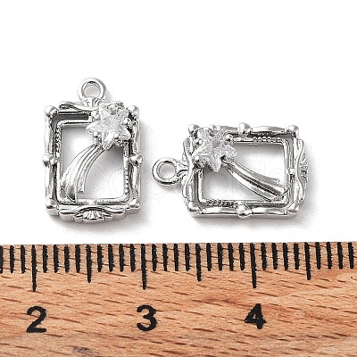 Rack Plating Brass Micro Pave Cubic Zirconia Pendants KK-K333-90P-1