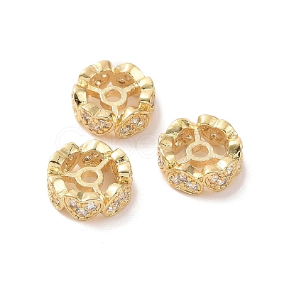 Brass Micro Pave Cubic Zirconia Spacer Beads KK-A181-VF428-2-1