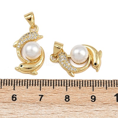 Brass Micro Pave Cubic Zirconia Pendants KK-A269-13G-1
