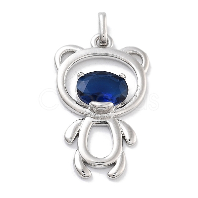 Rack Plating Brass Glass Pendants KK-Z071-46P-02-1