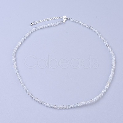Natural White Topaz Beaded Necklaces NJEW-K114-B-A09-1