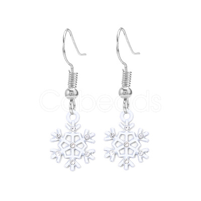 Snowflake Alloy Enamel Dangle Earrings FS-WGD9918-17-1