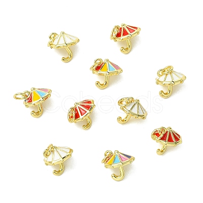 9Pcs 3 Colors Brass Enamel Charms KK-CJ0014-16-1