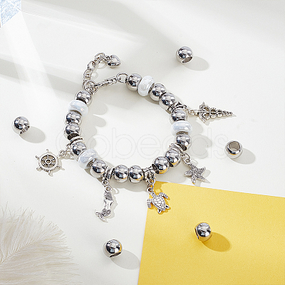 25Pcs 304 Stainless Steel European Beads STAS-GA0001-92-1