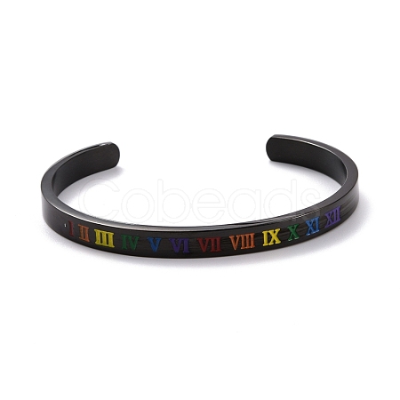 Rainbow Pride Cuff Bangle BJEW-F419-14EB-1