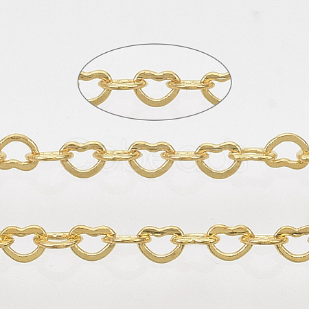 3.28 Feet Soldered Brass Heart Chains X-CHC-T008-03G-1