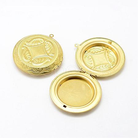 Brass Locket Pendants KK-P094-24-1