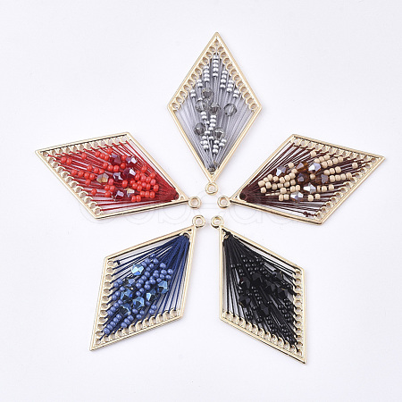 Polyester Thread Woven Big Pendants FIND-S319-15-1