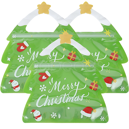 25Pcs Christmas Tree PET with COP Cookies Storage Resealable Bags ABAG-SP0001-52-1