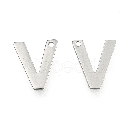 Tarnish Resistant 304 Stainless Steel Letter Charms LS-STAS-O072-V-1
