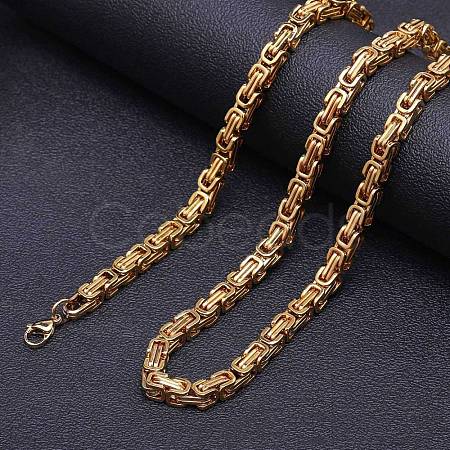 Stainless Steel Byzantine Chain Necklaces for Men FS-WG56795-37-1