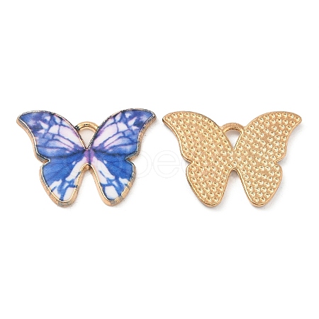 Light Gold Tone Alloy Enamel Pendants ENAM-M059-05KCG-03-1