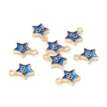 Rack Plating Eco-friendly Brass Enamel Charms KK-D073-01G-05-NR-1