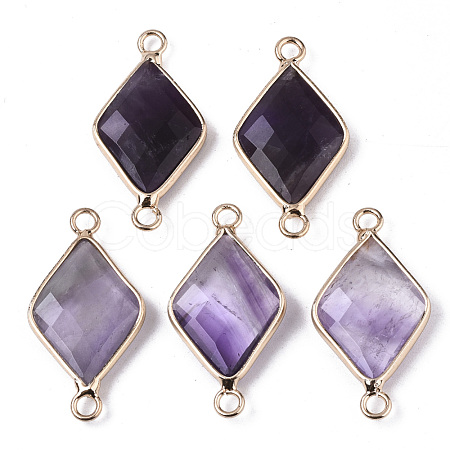 Natural Amethyst Links Connectors G-S359-107I-1