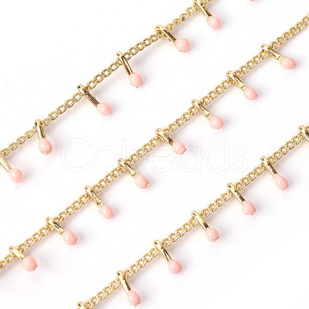 3.28 Feet Handmade Enamel Beaded Chains X-CHC-P007-D05-1