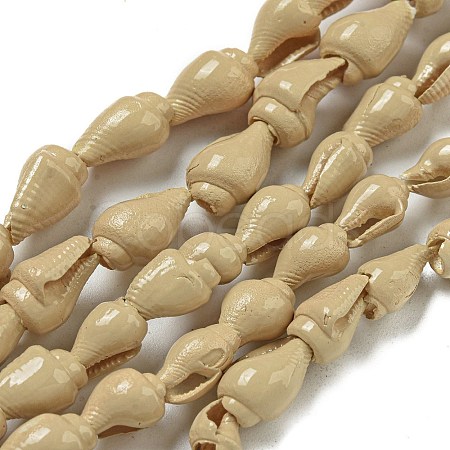 Spray Painted Natural Spiral Shell Beads Strands BSHE-G039-08D-1