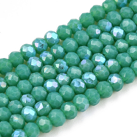 Electroplate Opaque Solid Color Glass Beads Strands EGLA-A034-P2mm-L25-1