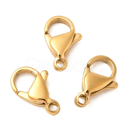 Ion Plating(IP) 304 Stainless Steel Lobster Claw Clasps Hand Polished STAS-AB12-G-01-1