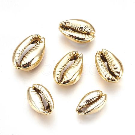 Electroplated Natural Shell Beads X-BSHE-O017-13G-1