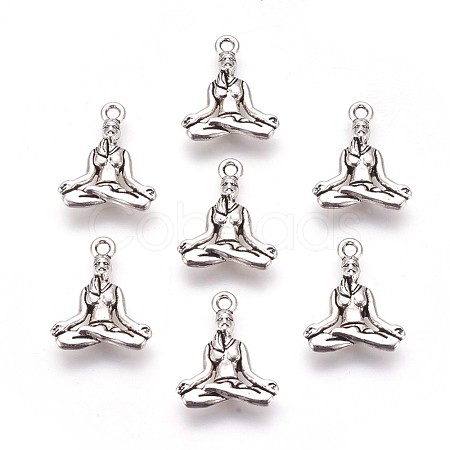 Tibetan Style Alloy Pendants X-TIBEP-A36593-AS-RS-1