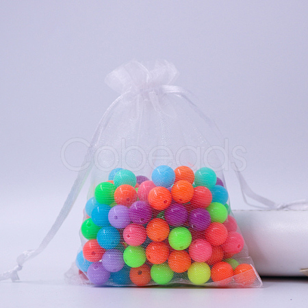 Rectangle Organza Drawstring Bags CON-PW0001-054C-01-1