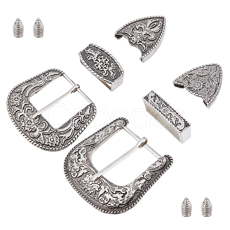 2Pcs 2 Styles Belt Alloy Buckle Sets FIND-GF0008-77-1