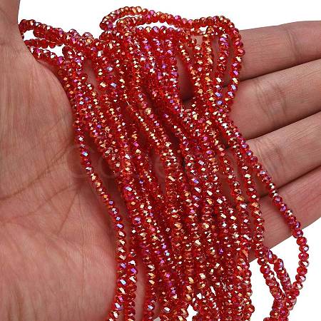 Electroplate Glass Beads Strands GL-CBAA615-02C-1