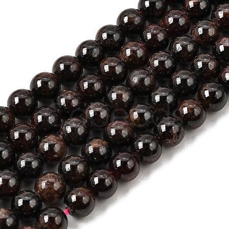 Natural Garnet Gemstone Bead Strands X-G-R263-10mm-1