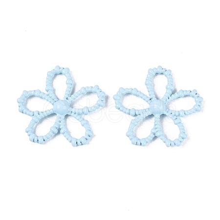 Spray Painted Alloy Flower Multi-Strand Links PALLOY-Q464-01E-1