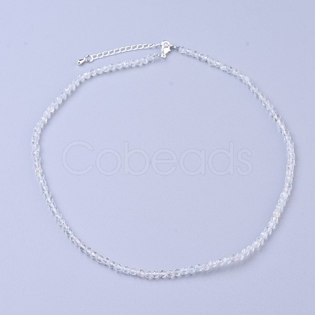 Natural White Topaz Beaded Necklaces NJEW-K114-B-A09-1