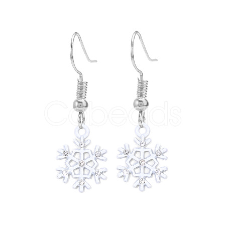 Snowflake Alloy Enamel Dangle Earrings FS-WGD9918-17-1