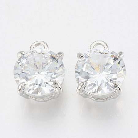 Alloy Cubic Zirconia Charms X-ZIRC-Q017-018P-1