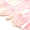 Irregular Strip Natural Rose Quartz Graduated Beads Strands, 18~60x10~15x4~6mm, Hole: 2mm, about 32~36pcs/strand, 15.3 inch