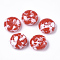 Resin Beads, Imitation Gemstone Chips Style, Flat Round, Red, 26x10mm, Hole: 3mm