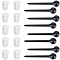 SOFPLATE 500Pcs Eco-Friendly Plastic Stud Earring Findings, Ball Head Pin, with 500Pcs Ear Nut, Black, 15x3mm, Pin: 0.95mm