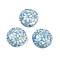 Handmade Porcelain Beads, Flat Round with Flower, Famille Rose Porcelain, Light Sky Blue, 18.5x9~10mm, Hole: 1.6mm