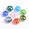 Glass European Beads, Large Hole Beads, No Metal Core, Faceted, Rondelle, Mixed Color, 14x8mm, Hole: 5mm