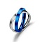 Stainless Steel Rotating Rings, Criss Cross Rings, Blue, Inner Diameter: 18mm