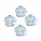 Transparent Acrylic Beads, with Enamel, Flower, Light Sky Blue, 19x19x7mm, Hole: 3mm