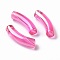 UV Plating Transparent Rainbow Iridescent Acrylic Beads, Curved Tube, Camellia, 32~33x10x8mm, Hole: 1.6mm