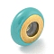 304 Stainless Steel Enamel European Beads, with Rubber inside, Large Hole Beads, Rondelle, Golden, 11.5x5mm, Hole: 4.5mm