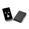 Paper with Sponge Mat Necklace Boxes, Rectangle, Black, 8x5x1.7cm, Inner Diameter: 7.2x4.3x1cm