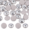 Gorgecraft 50Pcs 1-Hole Cloth Buttons, with Aluminium Findings, Flat Round Button, Beige, 19x9mm, Hole: 2x2.5mm