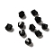 Glass K9 Glass, Imitation Austrian Crystal Beads, Faceted, Diamond, Black, 4x4mm, Hole: 0.7mm